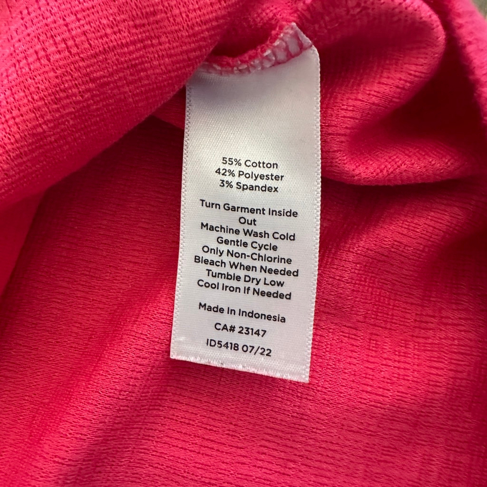 Women’s Talbots Pink Long Sleeve V-Neck Tie Front Top Size XL - Picture 6 of 8